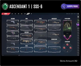 Akun Ascendant 1, Compe Mode, 82 skins